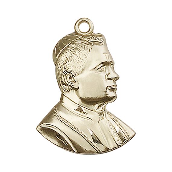14KT GOLD ST PIUS X MEDAL - 1" x 3/4"