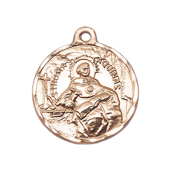 14KT GOLD ST THOMAS AQUINAS MEDAL - 3/4"