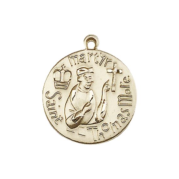 14KT GOLD ST THOMAS MORE MEDAL - 3/4" x 5/8"