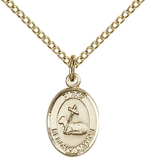 14KT GOLD FILLED FIRST RECONCILIATION PENDANT WITH CHAIN - 1/2" x 1/4"