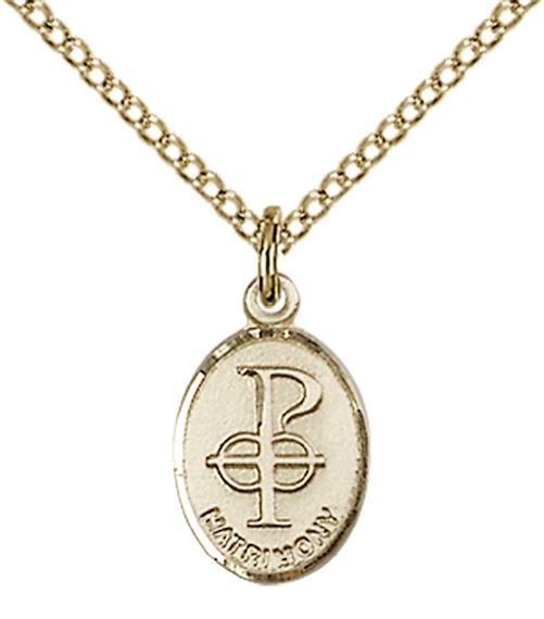 14KT GOLD FILLED PENDANT WITH CHAIN - 1/2" x 1/4"