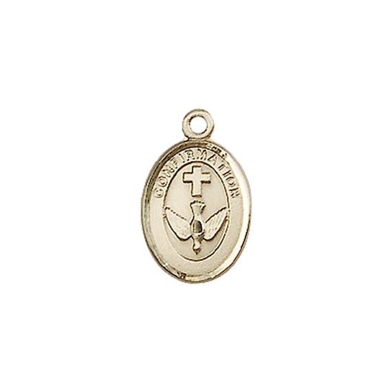 14KT GOLD CONFIRMATION MEDAL - 1/2" x 1/4"