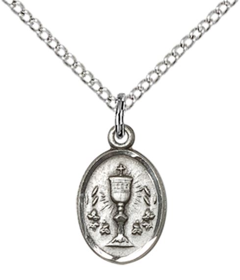 STERLING SILVER CHALICE PENDANT WITH CHAIN - 1/2" x 3/8"