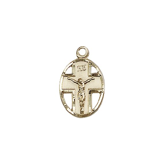 14KT GOLD CRUCIFIX MEDAL - 1/2" x 1/4"