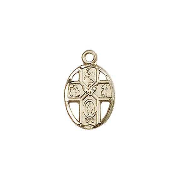 14KT GOLD 5-WAY MEDAL - 1/2" x 3/8"