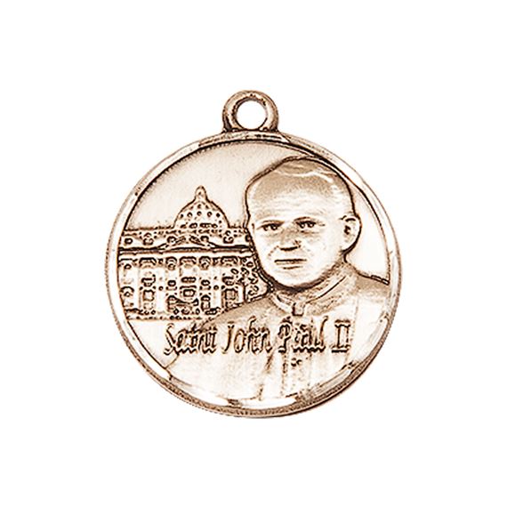 14KT GOLD ST JOHN PAUL II VATICAN MEDAL - 3/4" x 3/4"