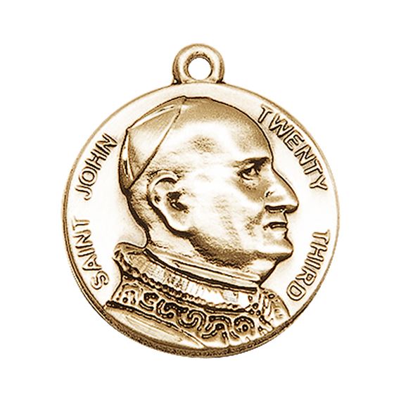 14KT GOLD ST JOHN XXIII MEDAL - 1" x 7/8"