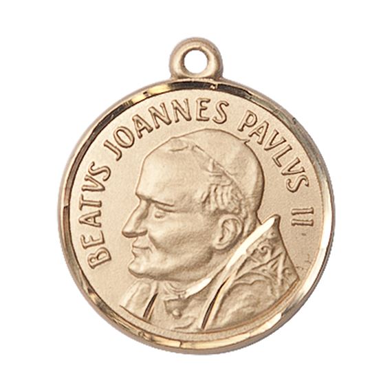 14KT GOLD ST JOHN PAUL II MEDAL - 1" x 7/8"