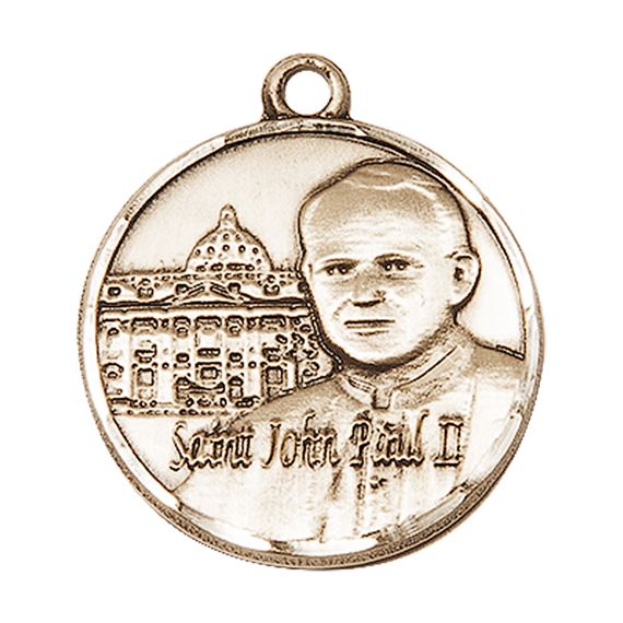 14KT GOLD ST JOHN PAUL II VATICAN MEDAL - 1" x 7/8"