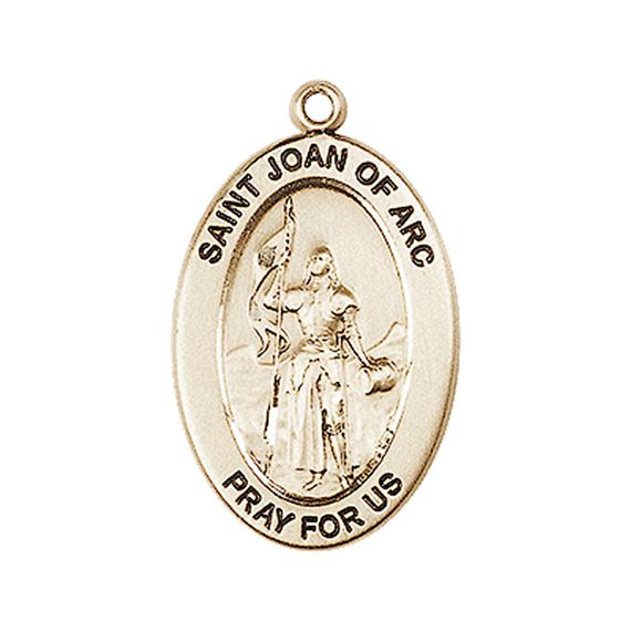 14KT GOLD ST JOAN OF ARC MEDAL - 1" x 5/8"