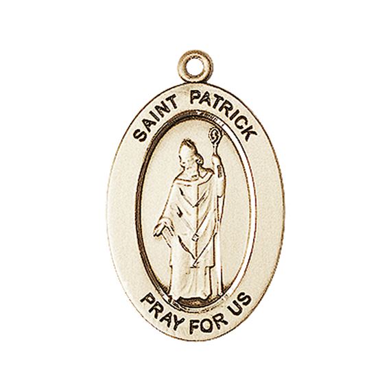 14KT GOLD ST PATRICK MEDAL - 1" x 5/8"