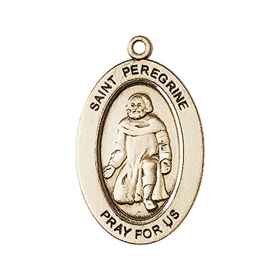 14KT GOLD ST PEREGRINE MEDAL - 1" x 5/8"