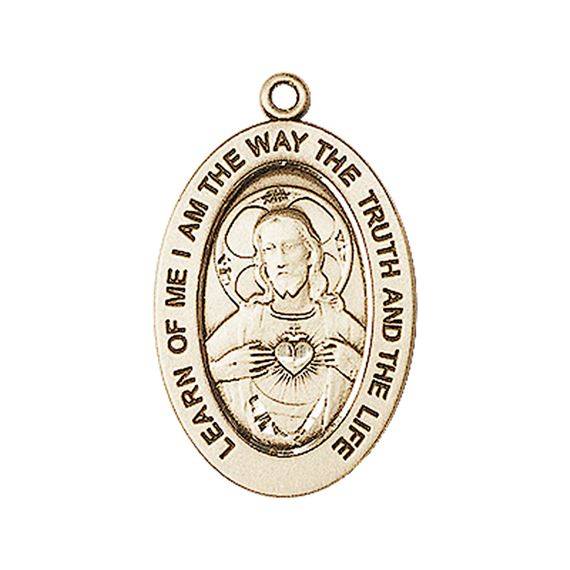14KT GOLD SCAPULAR MEDAL - 1" x 5/8"