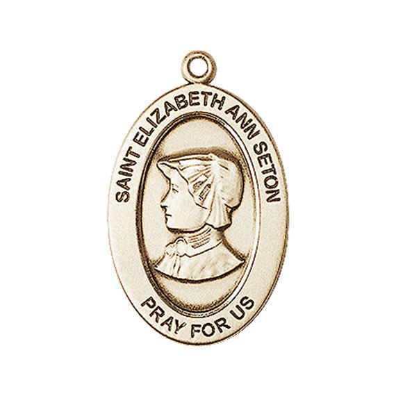 14KT GOLD ST ELIZABETH ANN SETON MEDAL - 1" x 5/8"