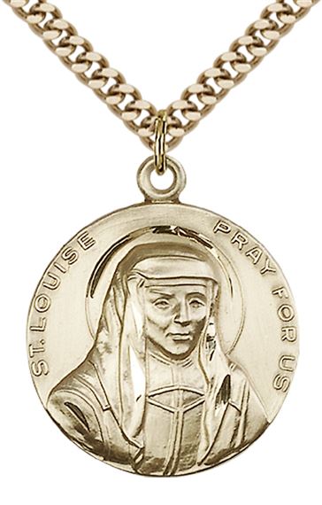 14KT GOLD FILLED ST LOUISE PENDANT WITH CHAIN