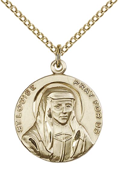 14KT GOLD FILLED ST LOUISE PENDANT WITH CHAIN