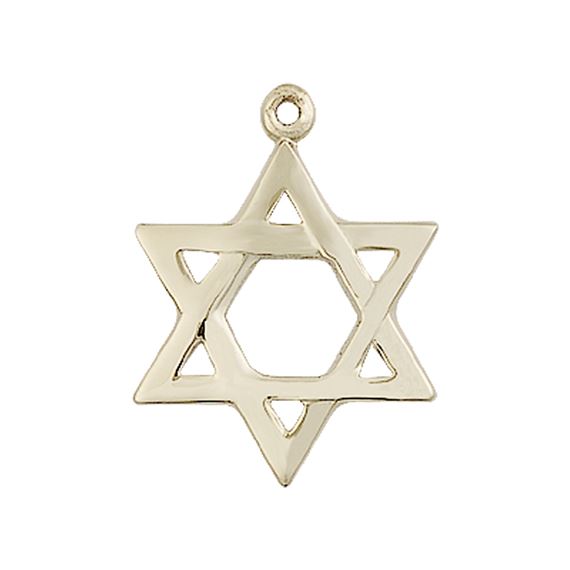 14KT GOLD STAR OF DAVID MEDAL - 7/8" x 5/8"
