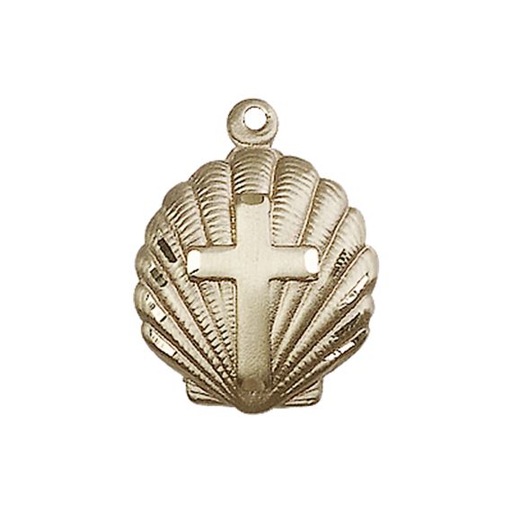 14KT GOLD CROSS MEDAL - 3/4" x 5/8"