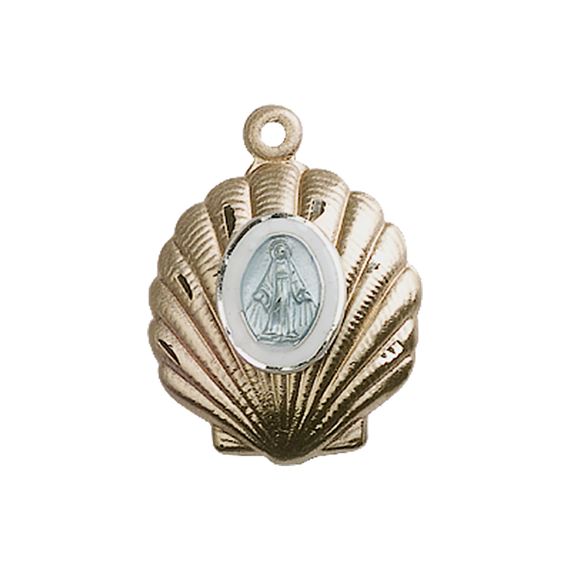 14KT GOLD MIRACULOUS MEDAL - 3/4" x 5/8"