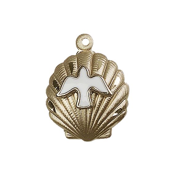 14KT GOLD SHELL - HOLY SPIRIT MEDAL -