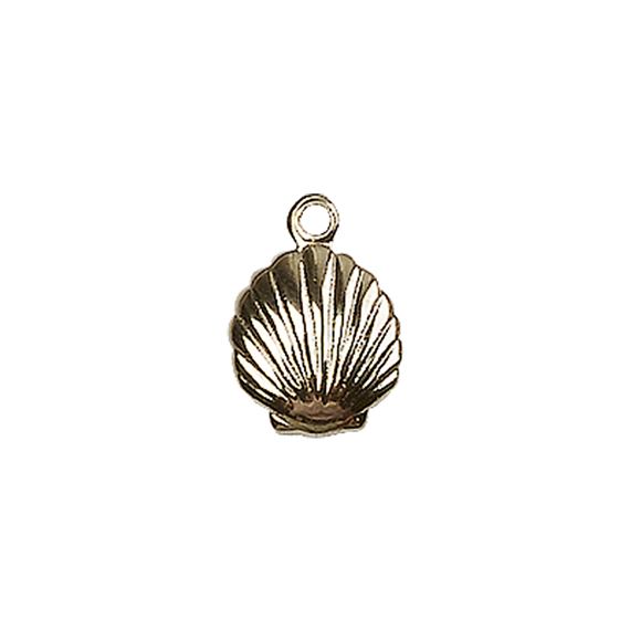 14KT GOLD SHELL MEDAL - 1/2" x 1/4"