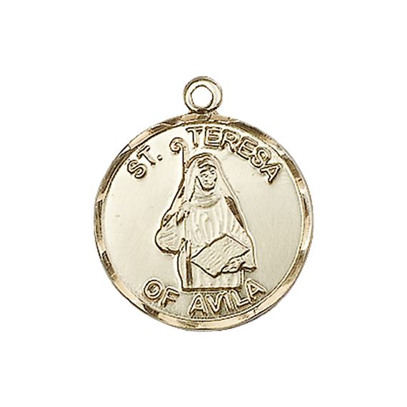 14KT GOLD ST THERESA MEDAL - 3/4" x 5/8"