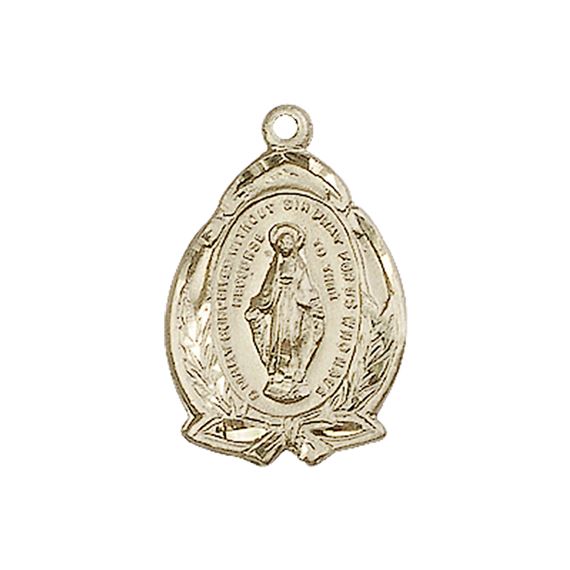 14KT GOLD MIRACULOUS MEDAL - 3/4" x 1/2"