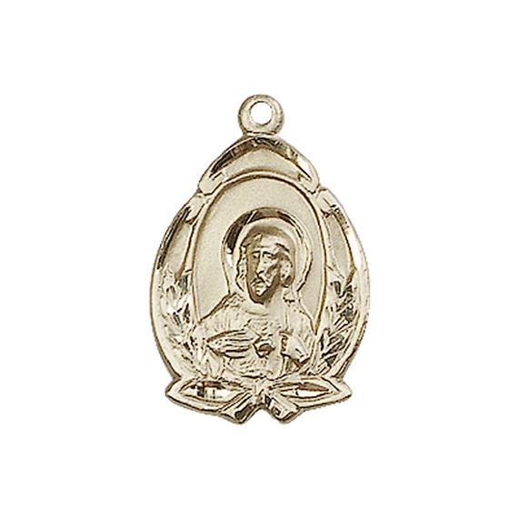14KT GOLD SCAPULAR MEDAL - 3/4" x 1/2"