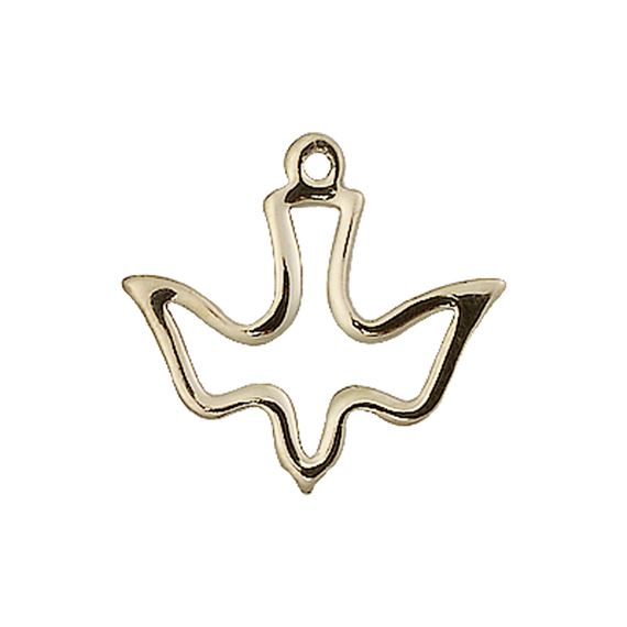14KT GOLD HOLY SPIRIT MEDAL - 5/8" x 3/4"