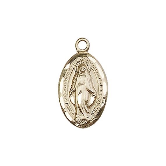 14KT GOLD MIRACULOUS MEDAL - 5/8" x 3/8"