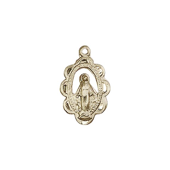 14KT GOLD MIRACULOUS MEDAL - 1/2" x 3/8"