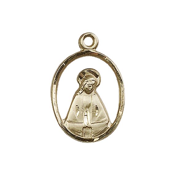 14KT GOLD MADONNA MEDAL - 3/4" x 1/2"