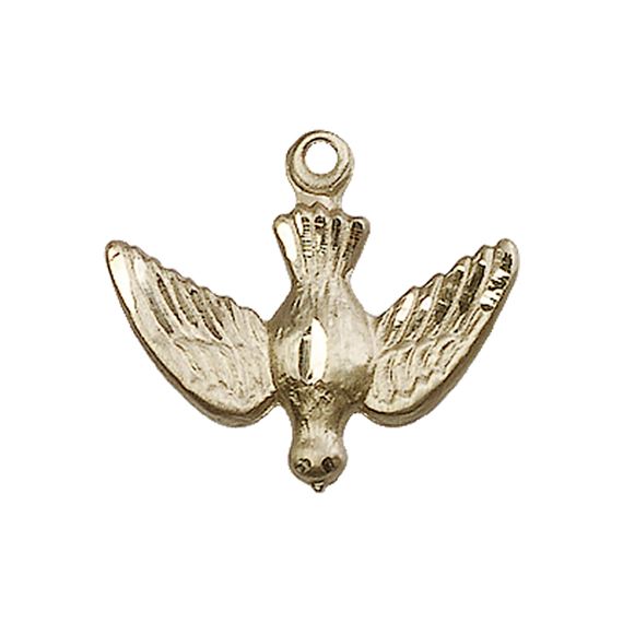 14KT GOLD HOLY SPIRIT MEDAL - 3/4" x 3/4"