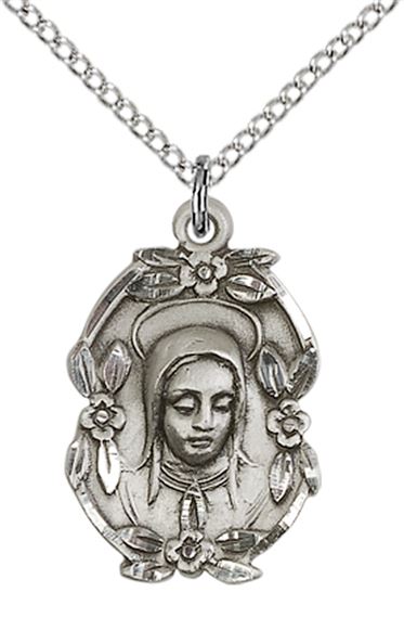 STERLING SILVER MADONNA PENDANT WITH CHAIN