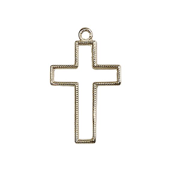 14KT GOLD CROSS MEDAL - 7/8" x 1/2"