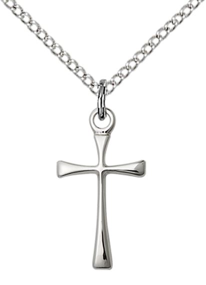 STERLING SILVER MALTESE CROSS PENDANT WITH CHAIN - 3/4" x 3/8"