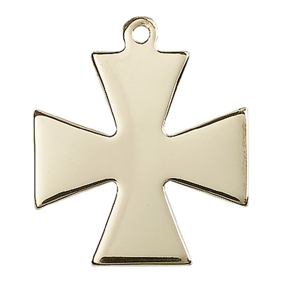 14KT GOLD SURFER CROSS MEDAL - 1 1/8" x 1"