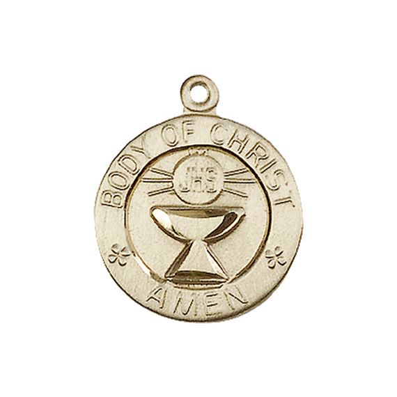 14KT GOLD BODY OF CHRIST MEDAL - 3/4" x 5/8"