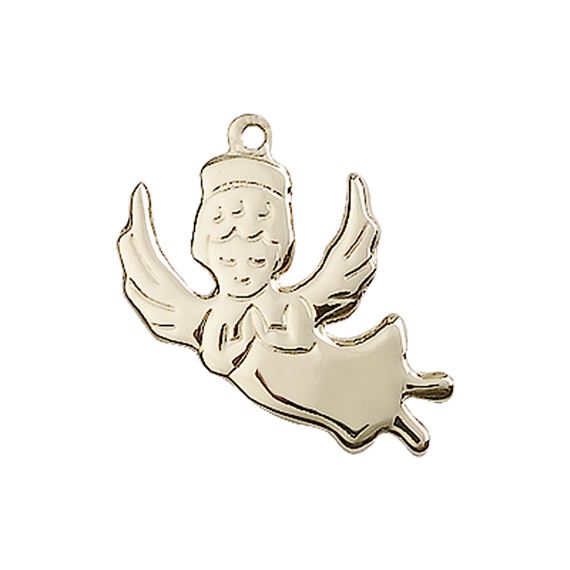 14KT GOLD ANGEL MEDAL - 3/4" x 3/4"