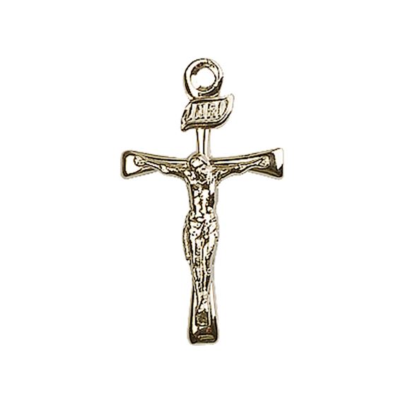 14KT GOLD MALTESE CRUCIFIX MEDAL - 7/8" x 1/2"