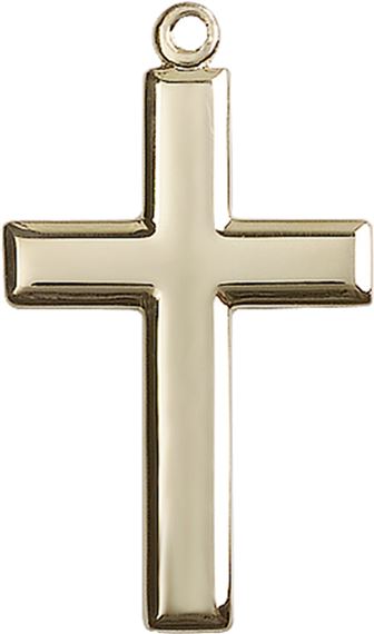 14KT GOLD CROSS MEDAL - 1 3/8" x 3/4"