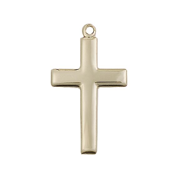 14KT GOLD CROSS MEDAL - 7/8" x 1/2"