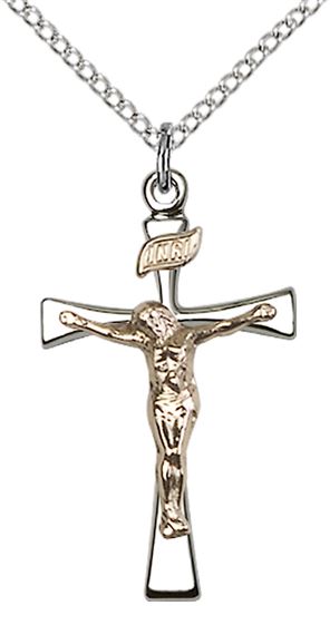 GF-SS MALTESE CRUCIFIX PENDANT WITH CHAIN - 1 1/8" x 5/8"