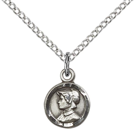 STERLING SILVER ST ELIZABETH ANN SETON PENDANT WITH CHAIN - 3/8" x 1/4"
