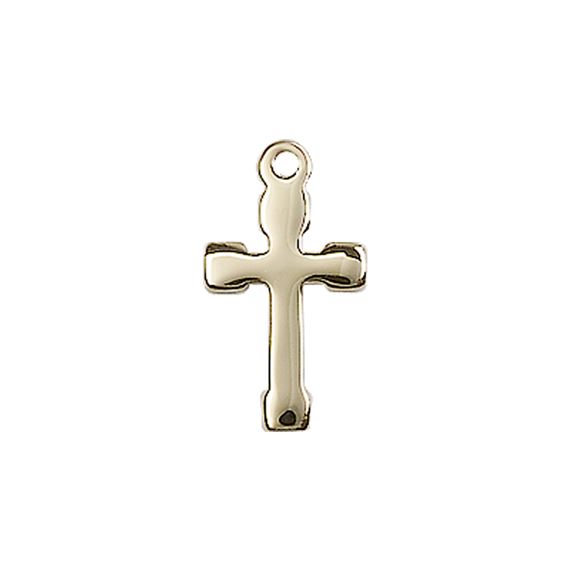 14KT GOLD CROSS MEDAL - 5/8" x 3/8"