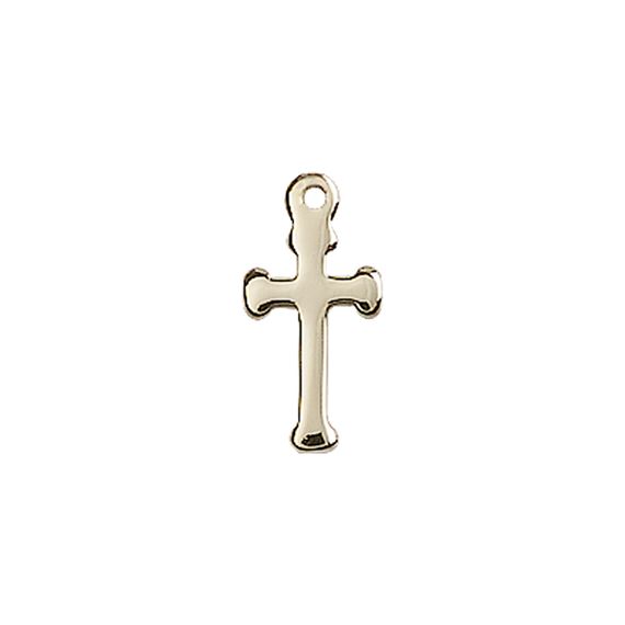 14KT GOLD CROSS MEDAL - 1/2" x 1/4"