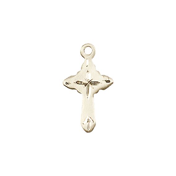 14KT GOLD CROSS MEDAL - 5/8" x 3/8"
