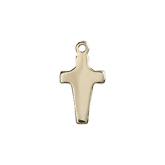 14KT GOLD CROSS MEDAL - 5/8" x 1/4"