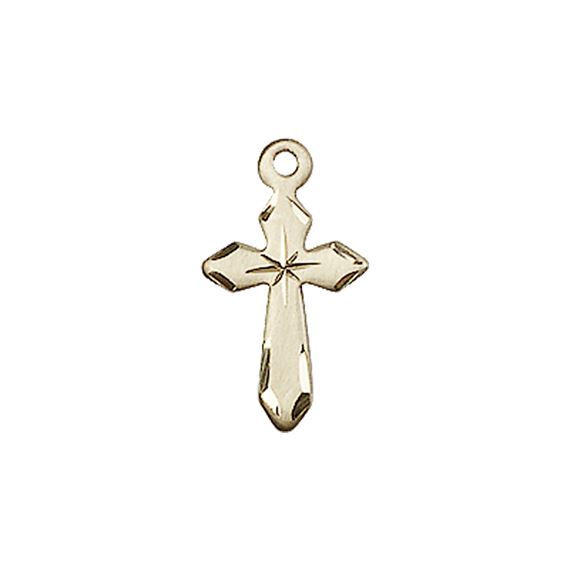 14KT GOLD CROSS MEDAL - 5/8" x 3/8"
