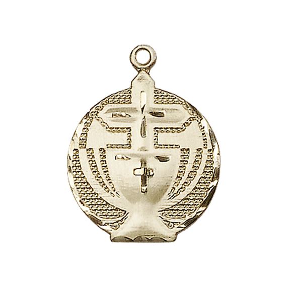 14KT GOLD EUCHARISTIC MEDAL - 7/8" x 5/8"